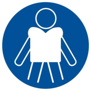 Znak nakazu (Ø40) NAKAZ ZAKŁADANIA KAMIZELEK RATUNKOWYCH
