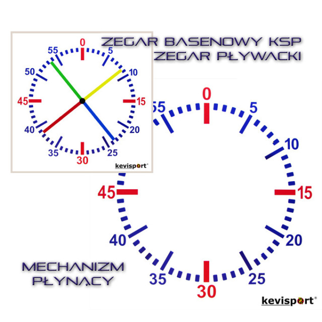 Zegar basenowy (zegar pływacki) - mechanizm płynący — zdjęcie 1