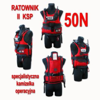 Kamizelka asekuracyjna RATOWNIK II KSP 2014 z kieszenią na rzutkę i radio (wydłużony czas realizacji)