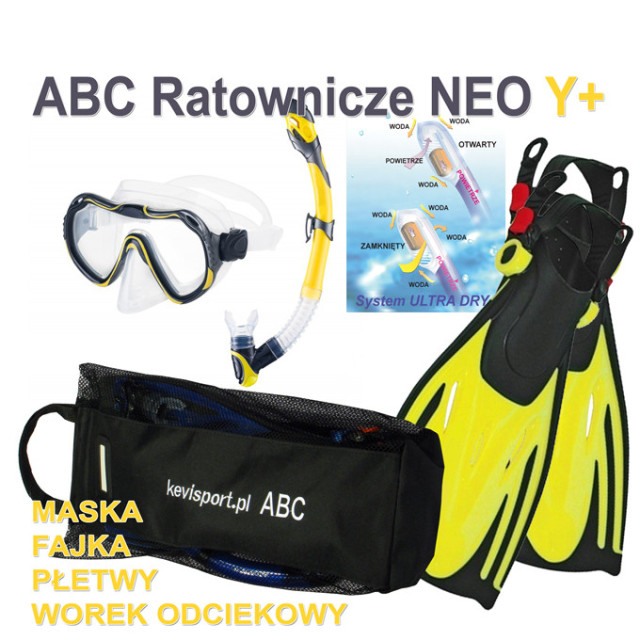 ABC nurkowe NEO Y+ (maska, fajka, płetwy) — zdjęcie 1